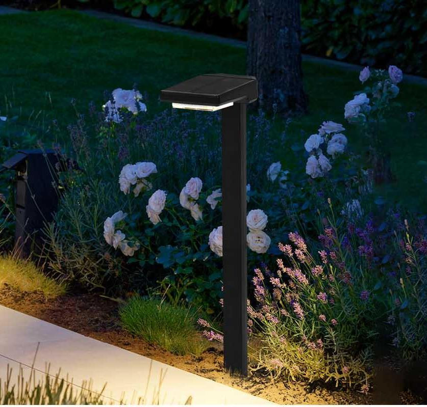 Solarbetriebene LED-Pfahlleuchten mit automatischem Ein-/Aus-Schalten 6 Stück LED IP65 wasserdicht