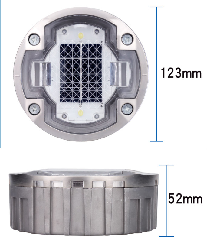 Rote Solarstraßenstangen 2V Aluminiumlegierung PC IP68 wasserdicht für eine verbesserte Straßensicht nachts