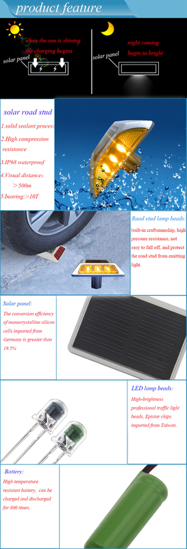 IP68 Wasserdicht Solar Spike LED Guss Aluminium Reflektor Straßenverkehrsführung Leuchten mit Füßen