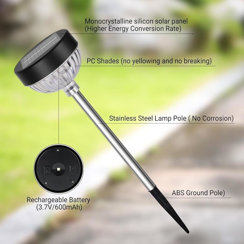 LED-Licht Sonnenstrahl Stake Light IP65 Außenwasserdicht 6 Stück Perlen Qty 1