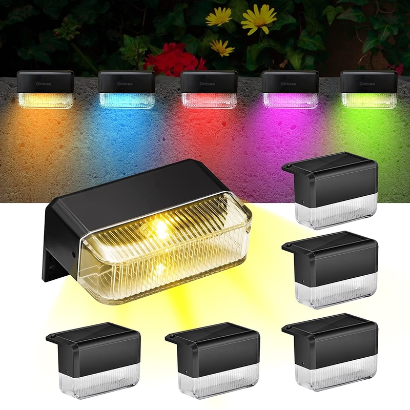 15 Stunden warmes weißes RGB-Solarzaunlicht 20Lumens ABS PMMA wasserdichtes monokristallines Silizium