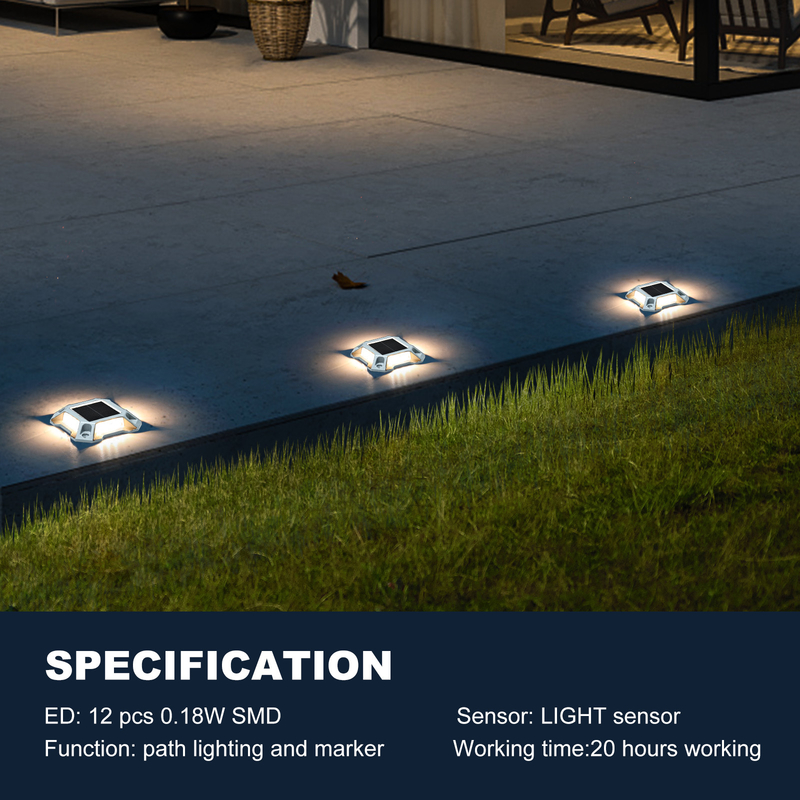 Straßenstiel für den Außenbereich aus Aluminiumlegierung Led-Straßenstiel Montage Schiene Solarenergie Garten dekorative Boden Deck Dock-Bodenlicht