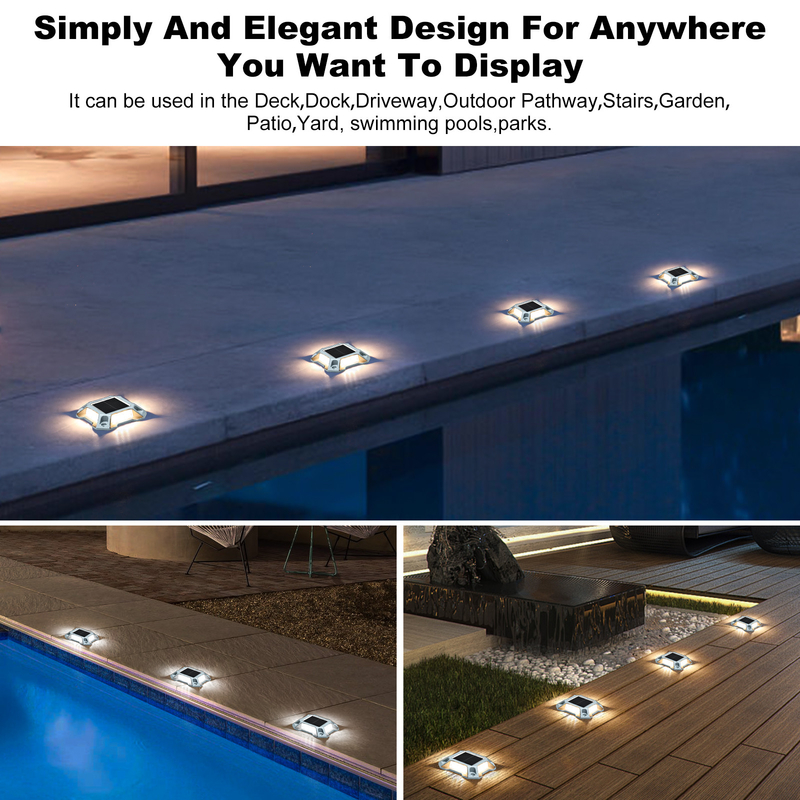 Straßenstiel für den Außenbereich aus Aluminiumlegierung Led-Straßenstiel Montage Schiene Solarenergie Garten dekorative Boden Deck Dock-Bodenlicht