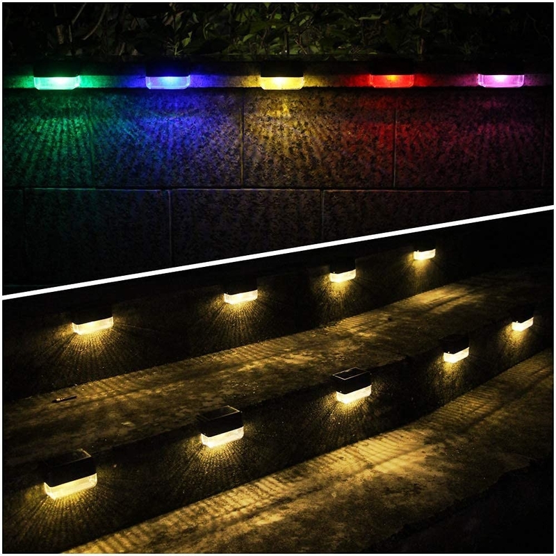 IP65 Wasserdichtes Solarwandlicht für den Außenbereich Warmes weißes RGB-Solarzaunwandlicht