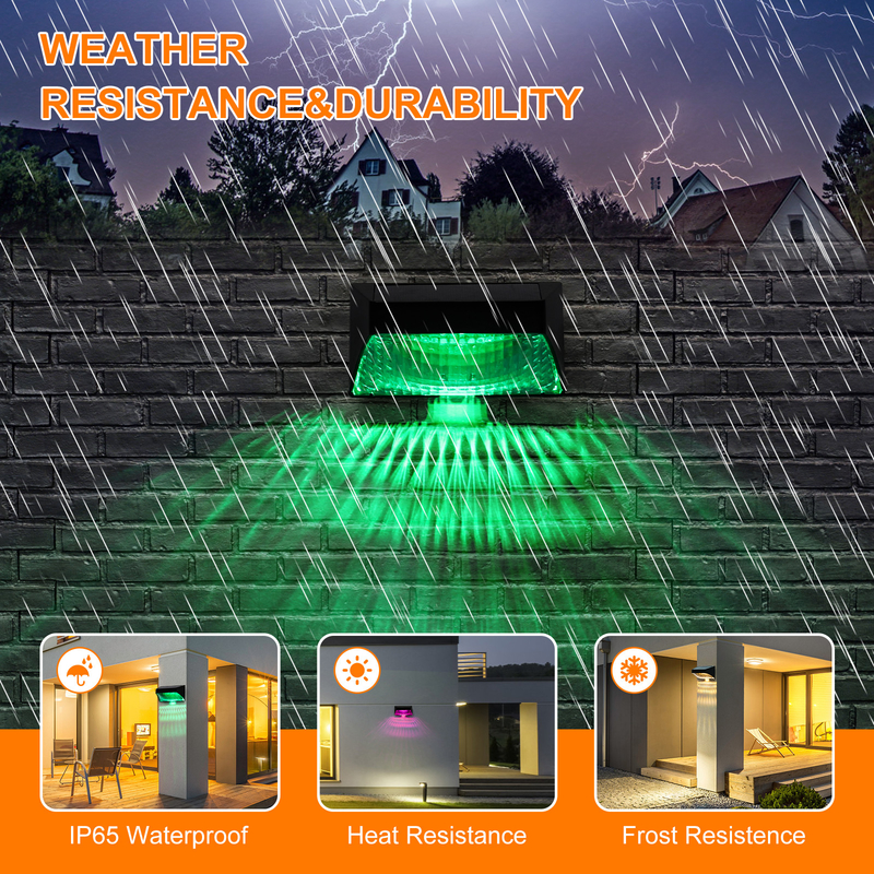 Außengarten IP65 Solarzaunlicht mit warmen weißen RGB-Lichtfarbe und Fernbedienung
