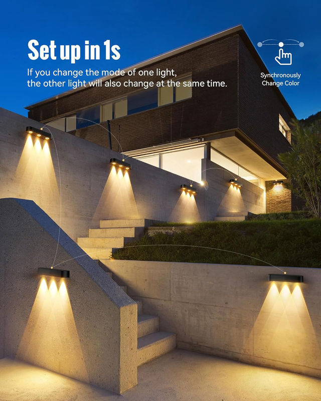 Wandmontierte Solardeckleuchte mit 20 Arbeitsstunden und IP68-Wasserdichte