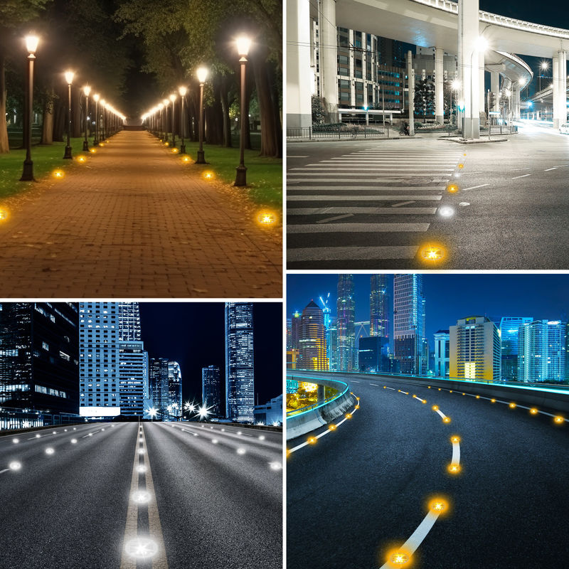 Solar-Ground Reflective Light IP68 Solarbetriebene grüne Aluminium-LED-Straßenmarker für Straßen