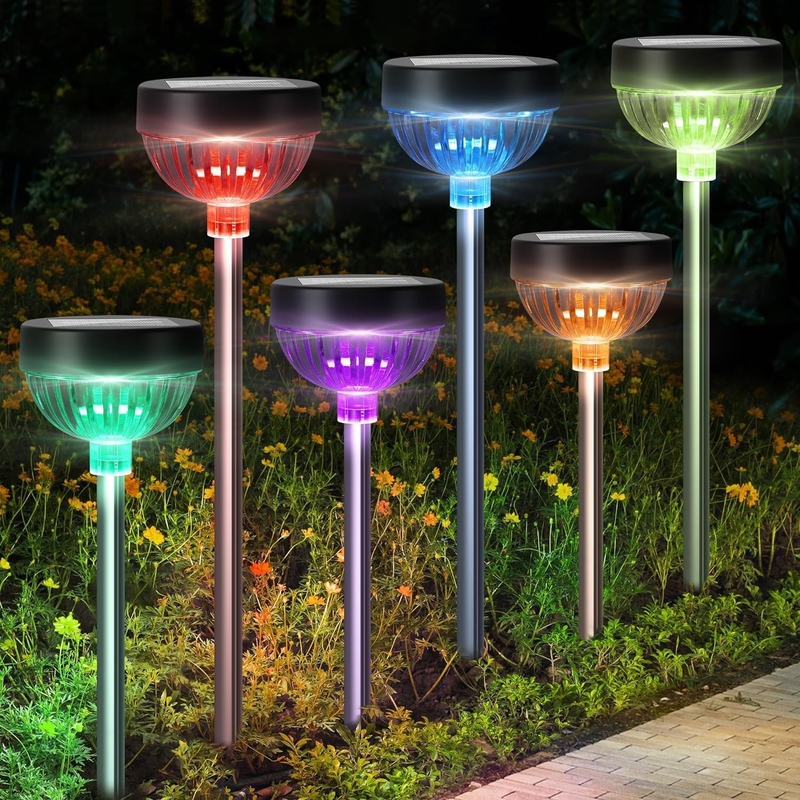 RGB-LED-Licht IP65 Außenwasserdicht Solar-Pfahl-Licht mit automatischem Ein-/Aus- und 15-Stunden-Arbeitszeit