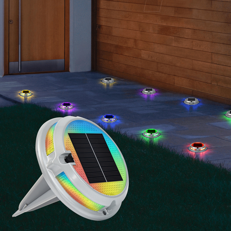 1200mAh Batterie RGB Solar Deck Licht für lang anhaltende Außenbeleuchtung 110*22MM