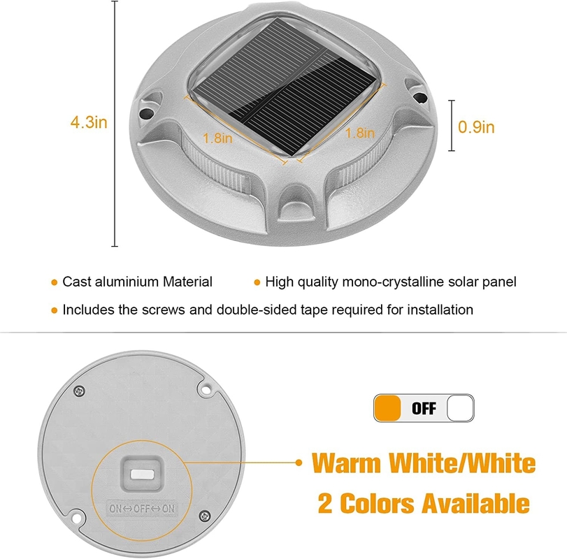 246g Solar-Dock-Leuchten Einfahrt Deckleuchten für Garten Weg Yard LED Aluminium Dock Beleuchtung