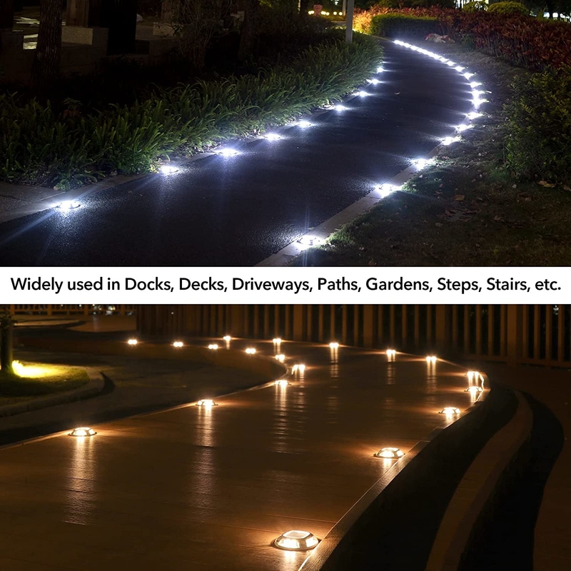246g Solar-Dock-Leuchten Einfahrt Deckleuchten für Garten Weg Yard LED Aluminium Dock Beleuchtung
