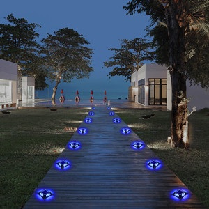 Solar-Dock-Leuchten Einfahrt Deckleuchten Außen Marine-Leuchten Solarbetriebene IP68 Wasserdicht für den Pfad Gehweg Schritt Treppe Pool Kennzeichnung Warnung