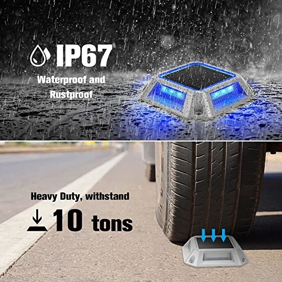 Solar-Dock-Leuchten Einfahrt Deckleuchten Außen Marine-Leuchten Solarbetriebene IP68 Wasserdicht für den Pfad Gehweg Schritt Treppe Pool Kennzeichnung Warnung