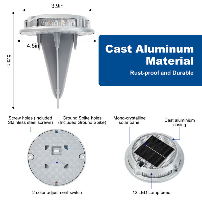 IP68 wasserdichte solarbetriebene Straßenmarker für die Sicherheit mit Aluminiumlegierung PC-Material und umweltfreundlichem Design