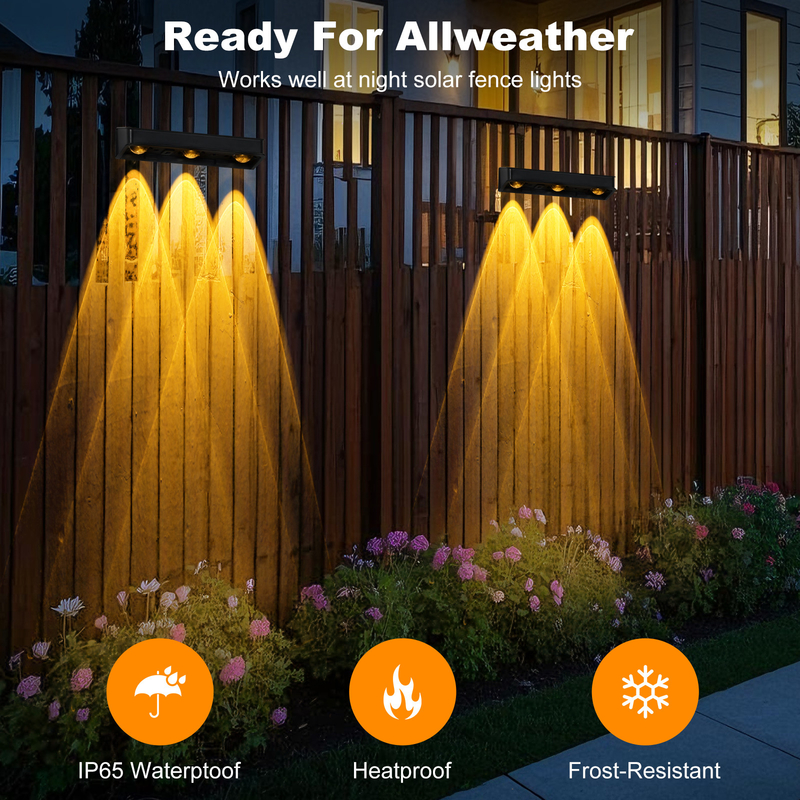 Warmverkauf IP65 wasserdichtes Polysilicium-Solarpanel Weißes Licht Warmes Licht nach oben und unten Lichtquelle Solar LED Wandlampe Hotel