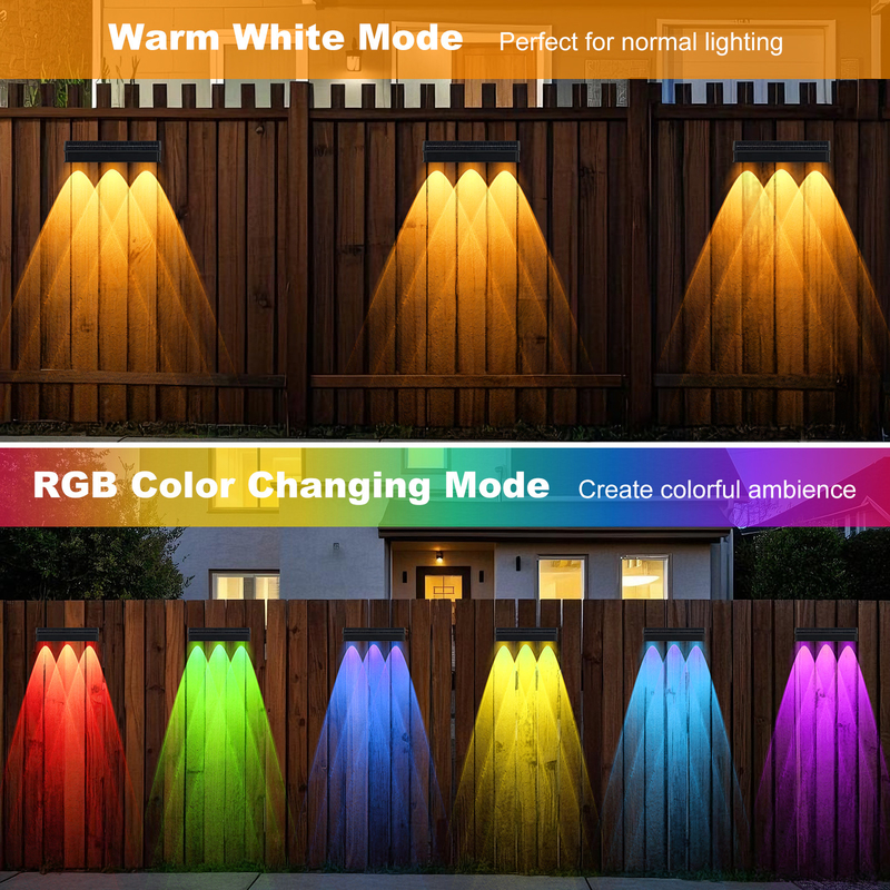Warmverkauf IP65 wasserdichtes Polysilicium-Solarpanel Weißes Licht Warmes Licht nach oben und unten Lichtquelle Solar LED Wandlampe Hotel