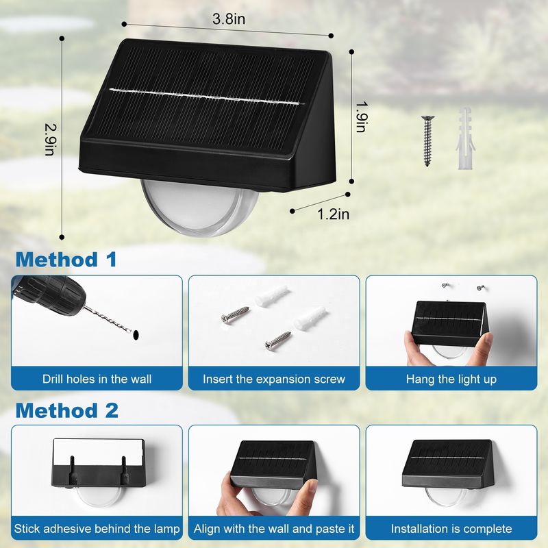 Outdoor Solar LED Step Lights IP65 Waterproof 7 Color RGB