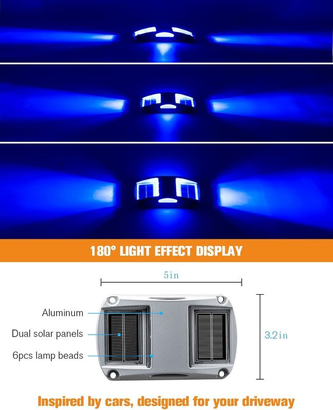Aluminium Solar Decklicht mit 2 Beleuchtungsmodi, 5000K Tageslicht und 2 Jahre Garantie